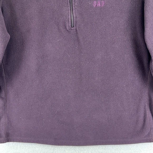 GAP Pullover Fleece Women’s Top Size XL Eggplant Purple 1/3 Zip Front Polyester - Picture 5 of 9